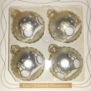 Four glass blown Christmas ornaments